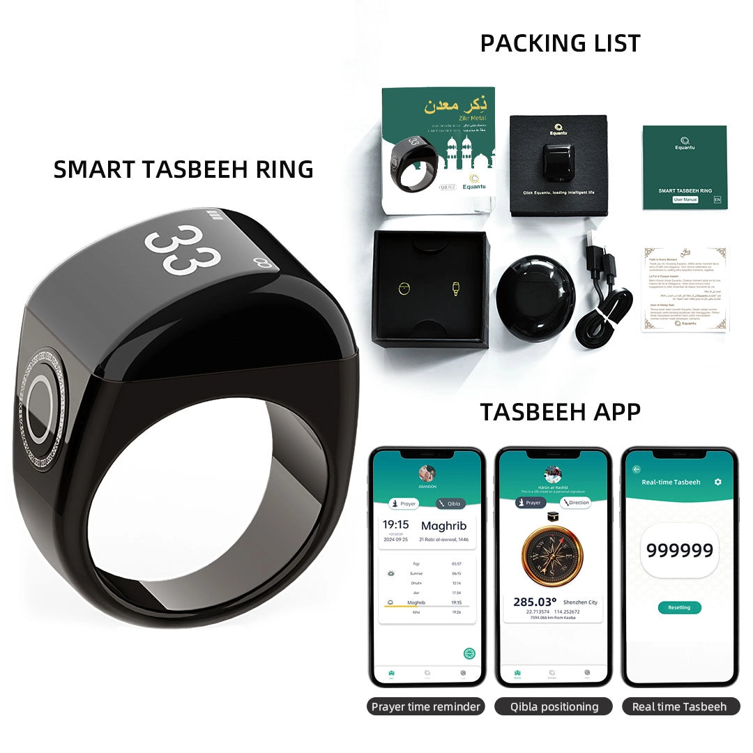 Equantu Zikr Ring Lite (QB702 Lite) - Lightweight Smart Prayer Ring