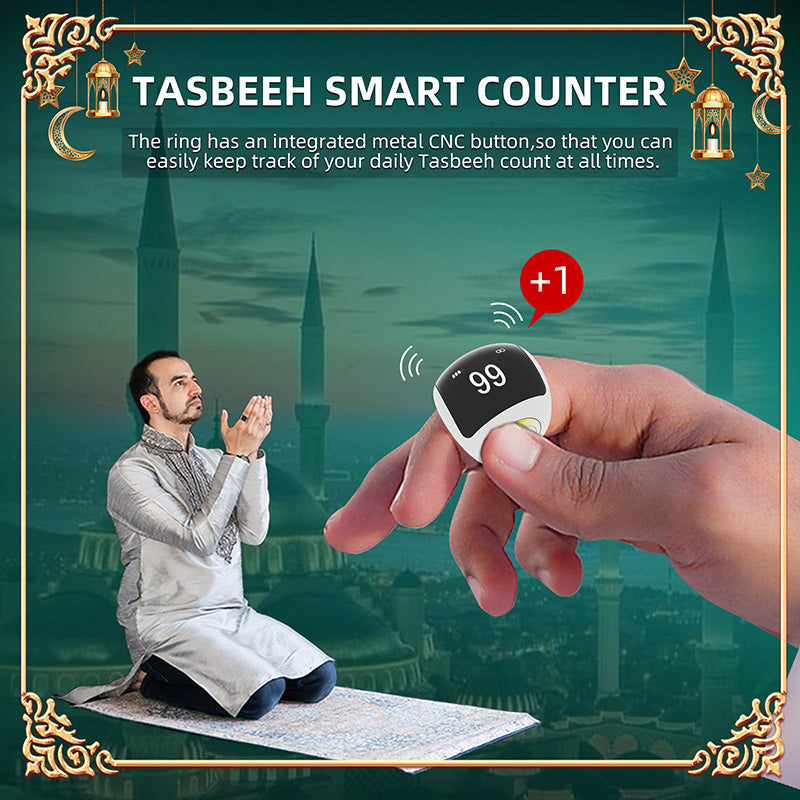Equantu Zikr Ring Ceramic QB709 - Premium Smart Prayer Ring for Mindfulness