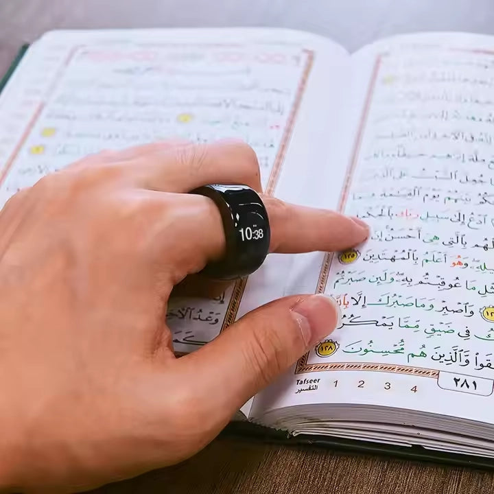 Equantu Zikr Ring Loop (SQ668) - Smart Prayer Counter with Alarm & App Control