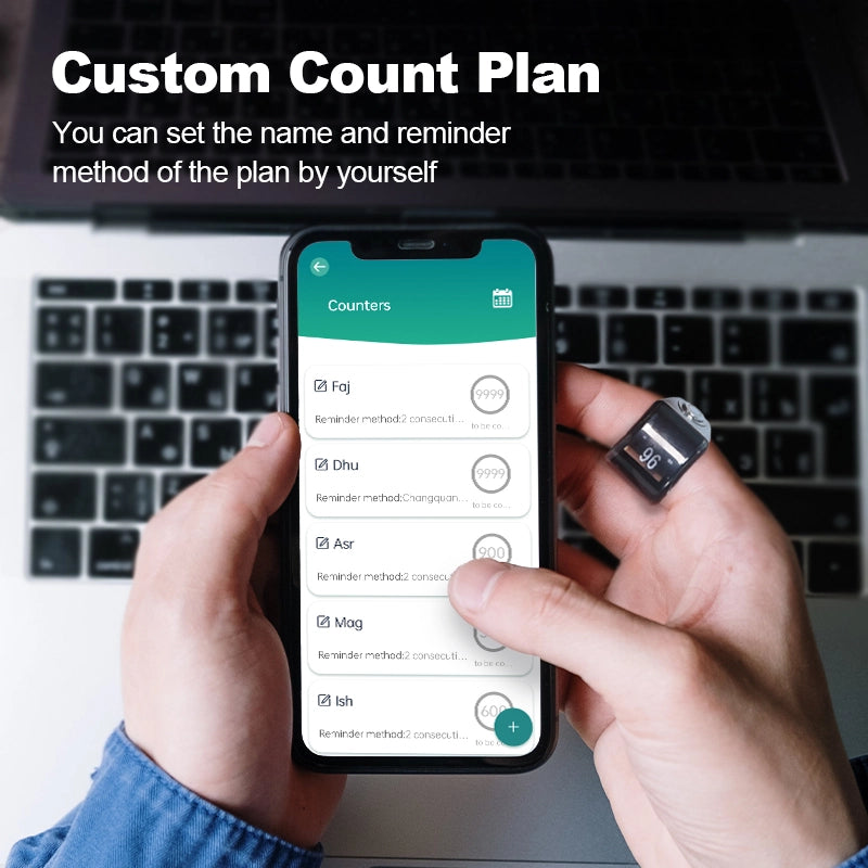 Equantu Zikr Ring Lite (QB702 Lite) - Lightweight Smart Prayer Ring