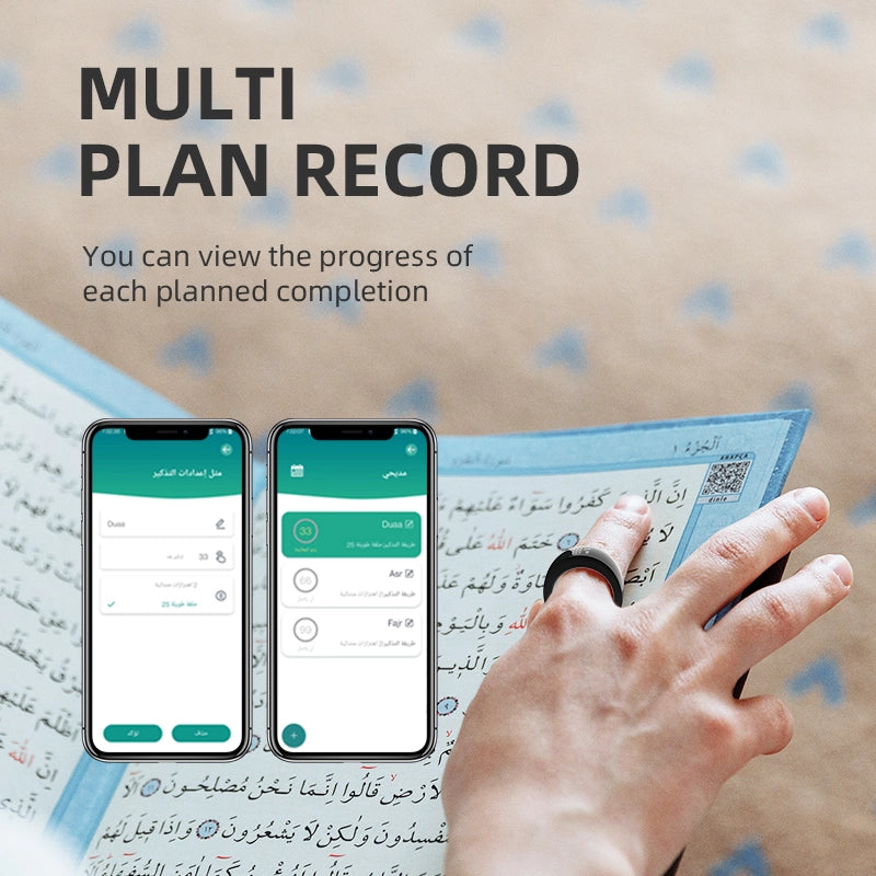 Equantu Zikr Ring Loop (SQ668) - Smart Prayer Counter with Alarm & App Control