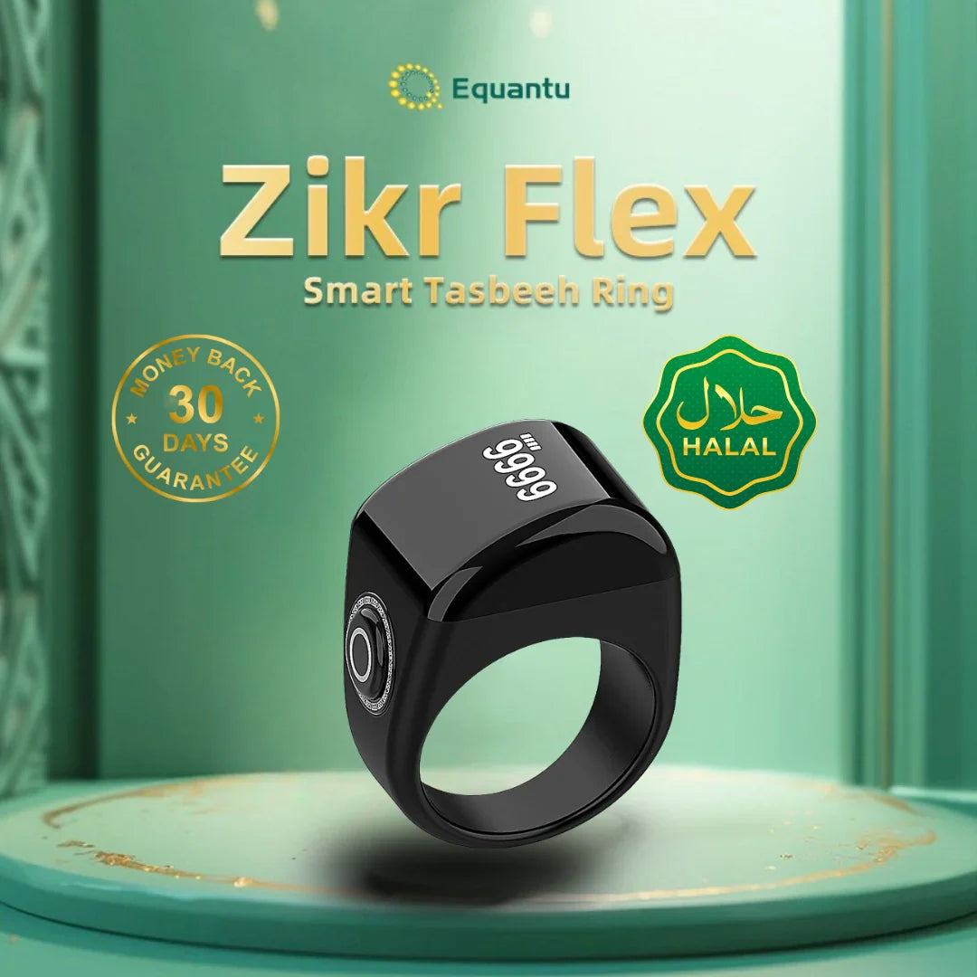 Zikr Ring - Premium Zinc Alloy Smart Prayer Ring by Equantu QB702
