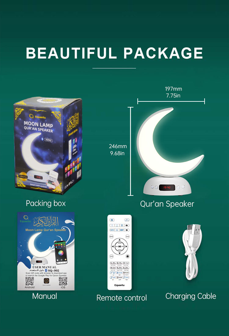 Equantu- SQ902 Colorful Moon Lamp Quran Speaker