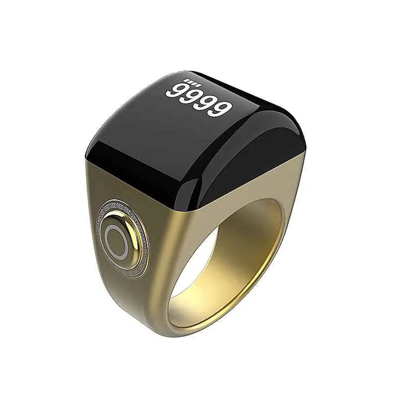 Equantu Zikr Ring Lite (QB702 Lite) - Lightweight Smart Prayer Ring - 18mm / golden - Tasbih ring