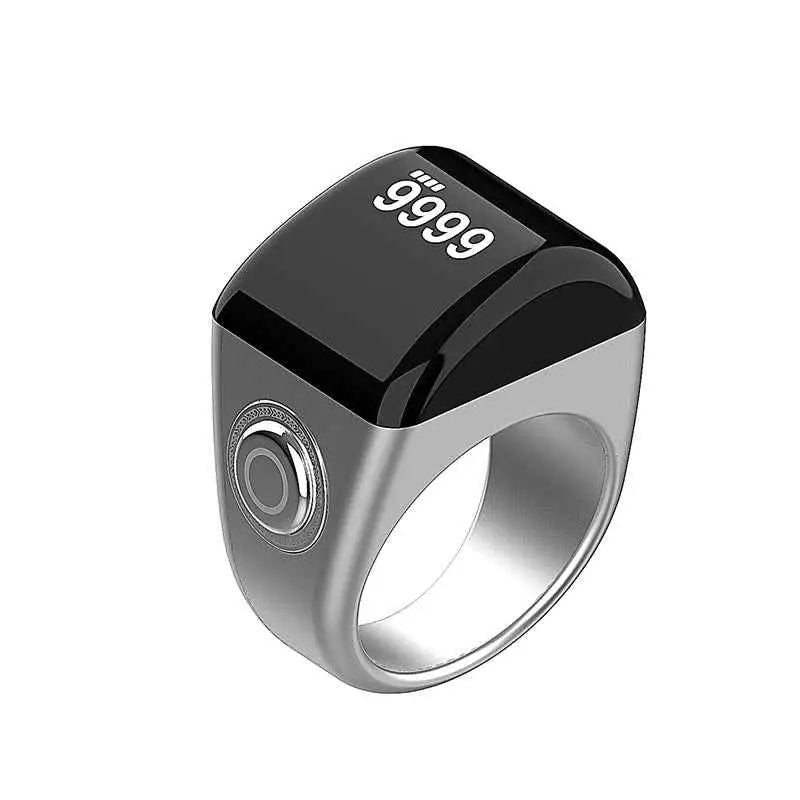 Equantu Zikr Ring Lite (QB702 Lite) - Lightweight Smart Prayer Ring - 18mm / silver - Tasbih ring
