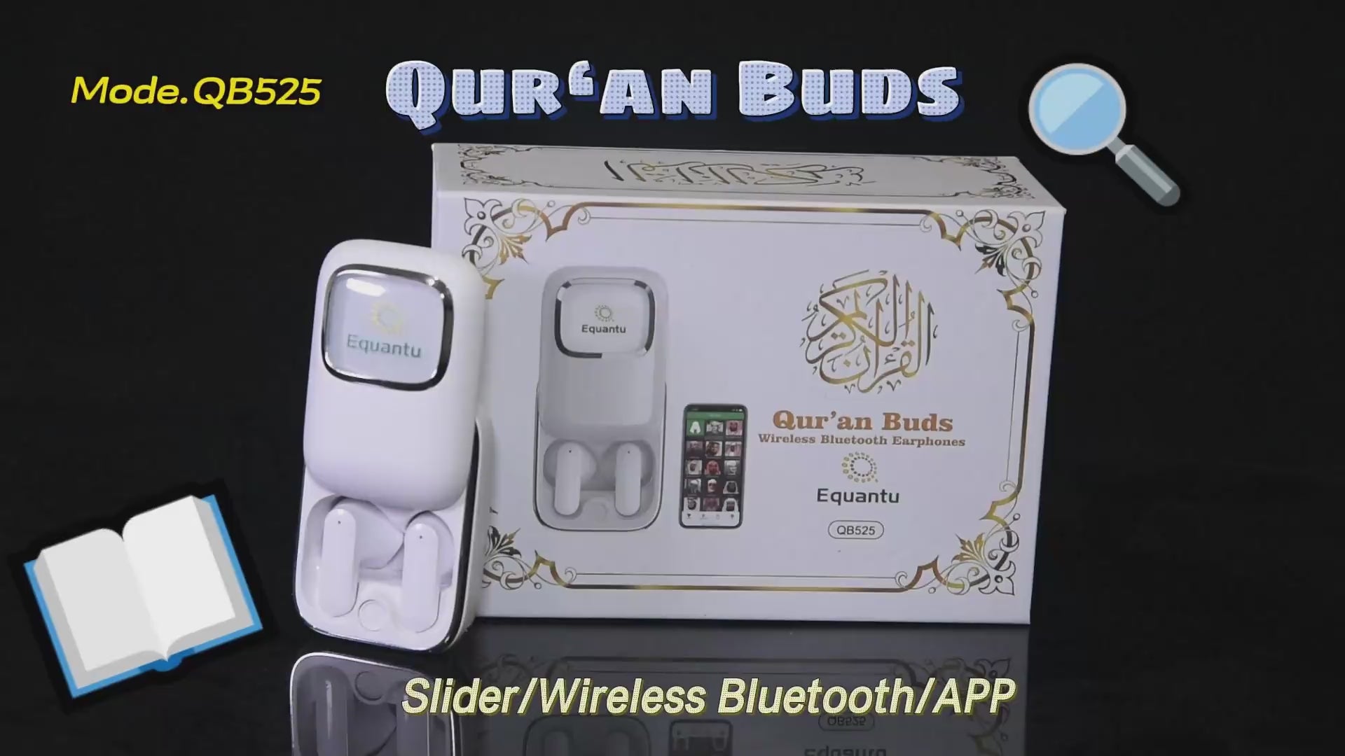 British Muslim Wireless Bluetooth Earphone QB525 with Smart Quran Speaker