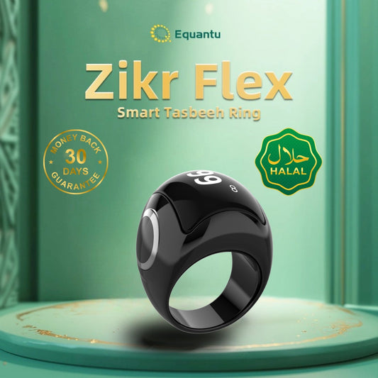 Equantu Zikr Ring Ceramic QB709 - Premium Smart Prayer Ring for Mindfulness