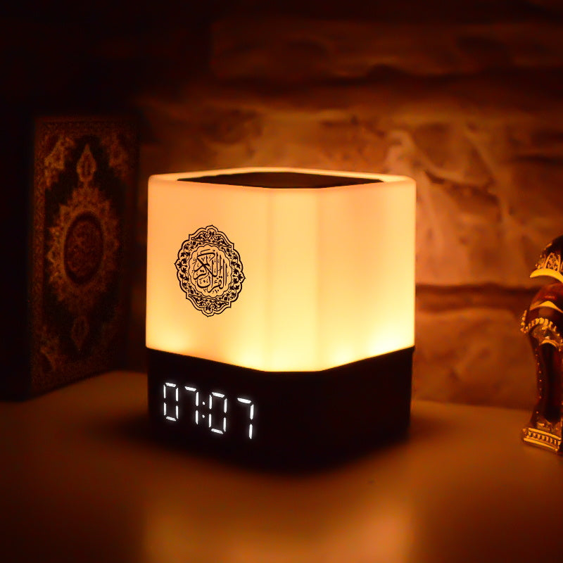Equantu New Quran Speaker With APP Control Azan Time, Touch Lamp Digital Alquran Player Night Light Rechargeable Bedside Outdoor Desk Table Lamp