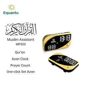 Equantu Muslim Prayer Assistant Counter Al Digital Quran Speaker Alfajr Al Harameen AZAN Clock