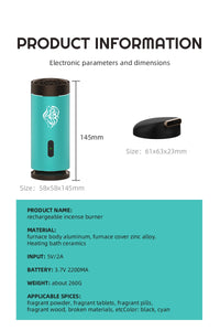 Equantu-SQ803-2022 Newest Bakhoor Burner Portable Electric incenser