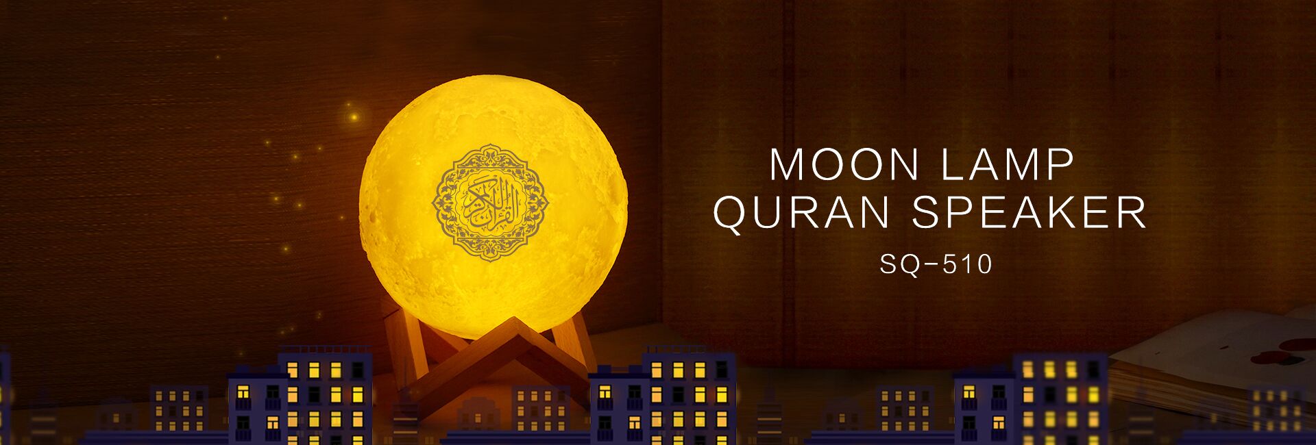 3D Moon Quran Speaker, EQUANTU Bluetooth Quran Speaker APP Remote Control Small Moonlight LED Lamp with Bluetooth Eid Mubarak hajj Gifts