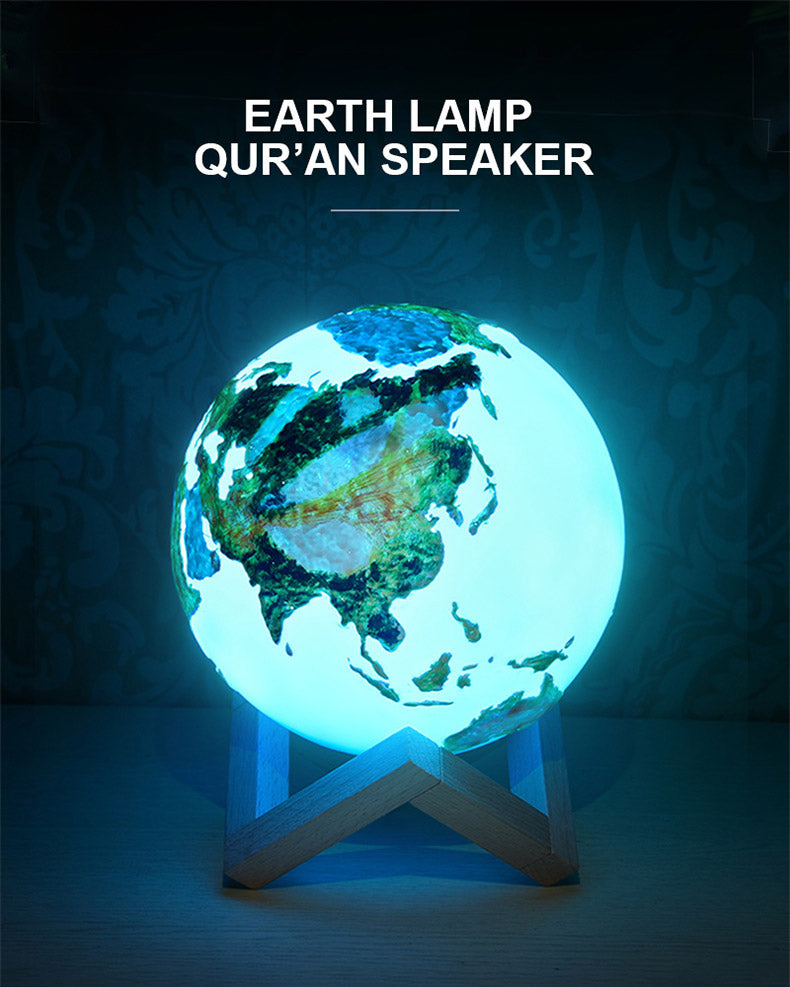 3D Hand-painted Earth Lamp Quran Speaker Bluetooth Eid Mubarak hajj Gifts